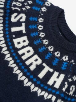 MC2 Saint Barth Boys Icelandic Jumper In Blue 6 MC2 Saint Barth Boys Icelandic Jumper In Blue -Childrens Clothing Store MC2A3012 BLUE 3