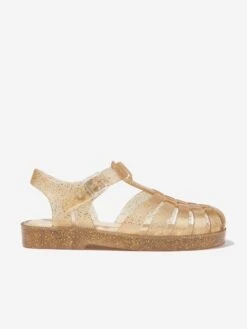 Mini Melissa Girls Possession Shiny Sandals In Gold