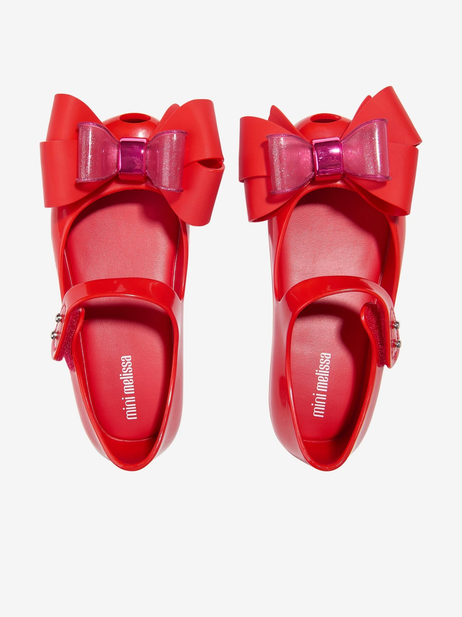 Mini Melissa Girls Mini Ultragirl Fab Bow Ballerinas In Red 4 Mini Melissa Girls Mini Ultragirl Fab Bow Ballerinas In Red - Image 4
