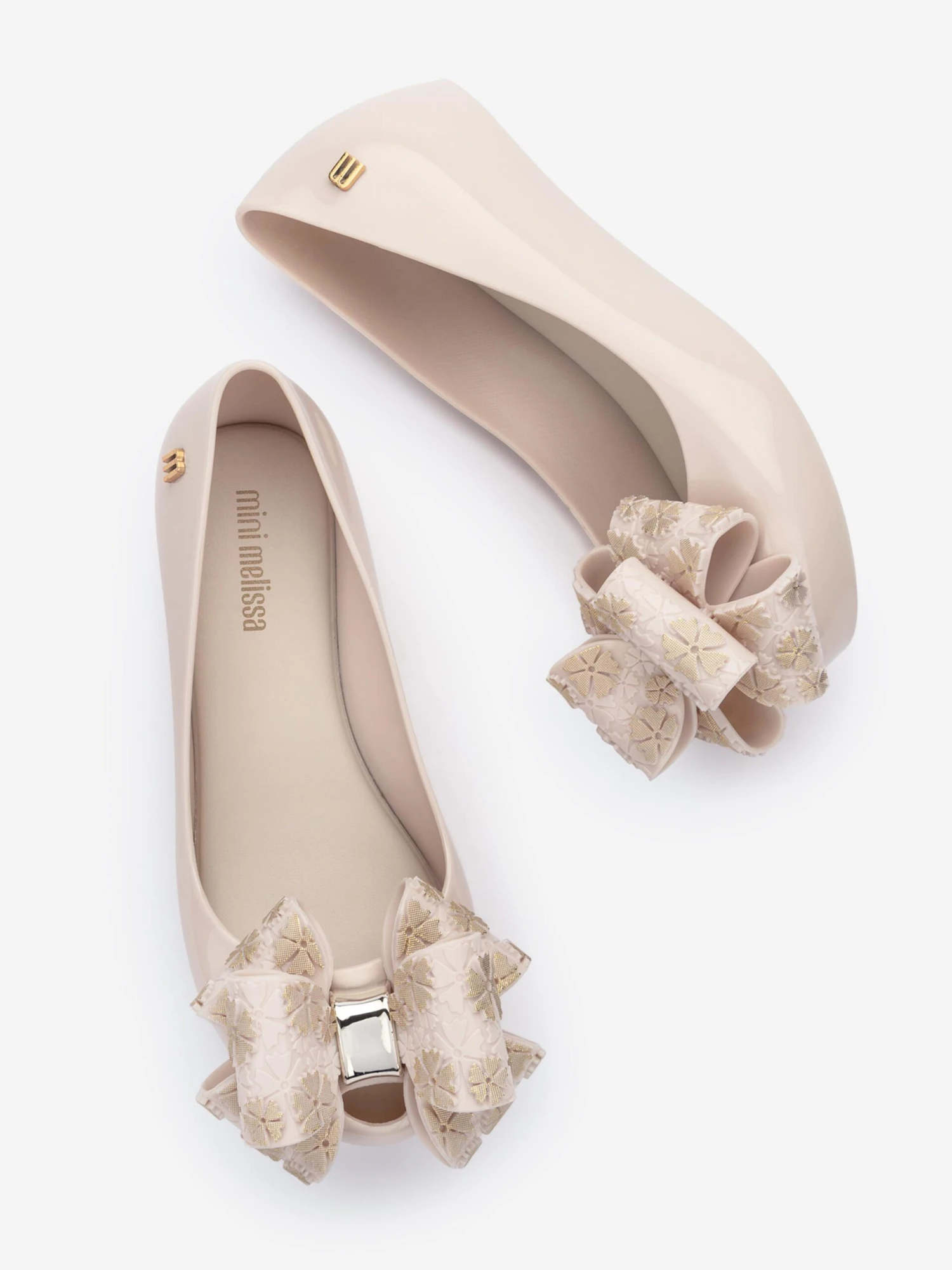 Mini Melissa Girls Ultragirl Sweet XI Ballerinas In Beige 3 Mini Melissa Girls Ultragirl Sweet XI Ballerinas In Beige - Image 3