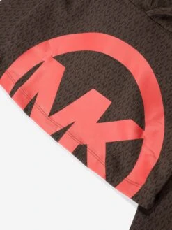 Michael Kors Girls Milano Hoodie In Brown 6 Michael Kors Girls Milano Hoodie In Brown -Childrens Clothing Store MICA3043 319 3