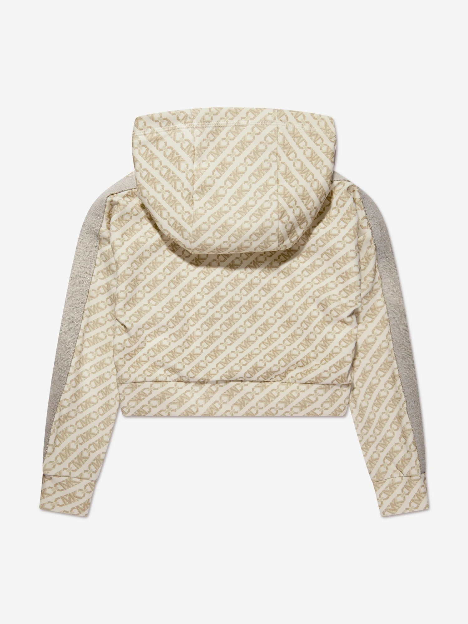 Michael Kors Girls Logo Print Zip Up Top In Ivory 2 Michael Kors Girls Logo Print Zip Up Top In Ivory - Image 2