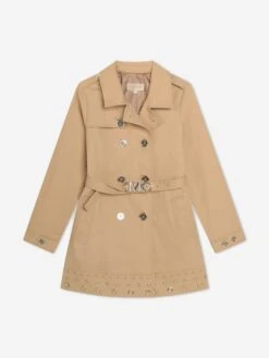 Michael Kors Girls Trench Coat In Brown