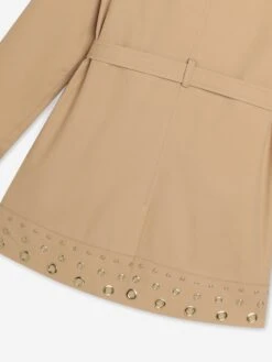 Michael Kors Girls Trench Coat In Brown -Childrens Clothing Store MICS4024 FICELLE 4