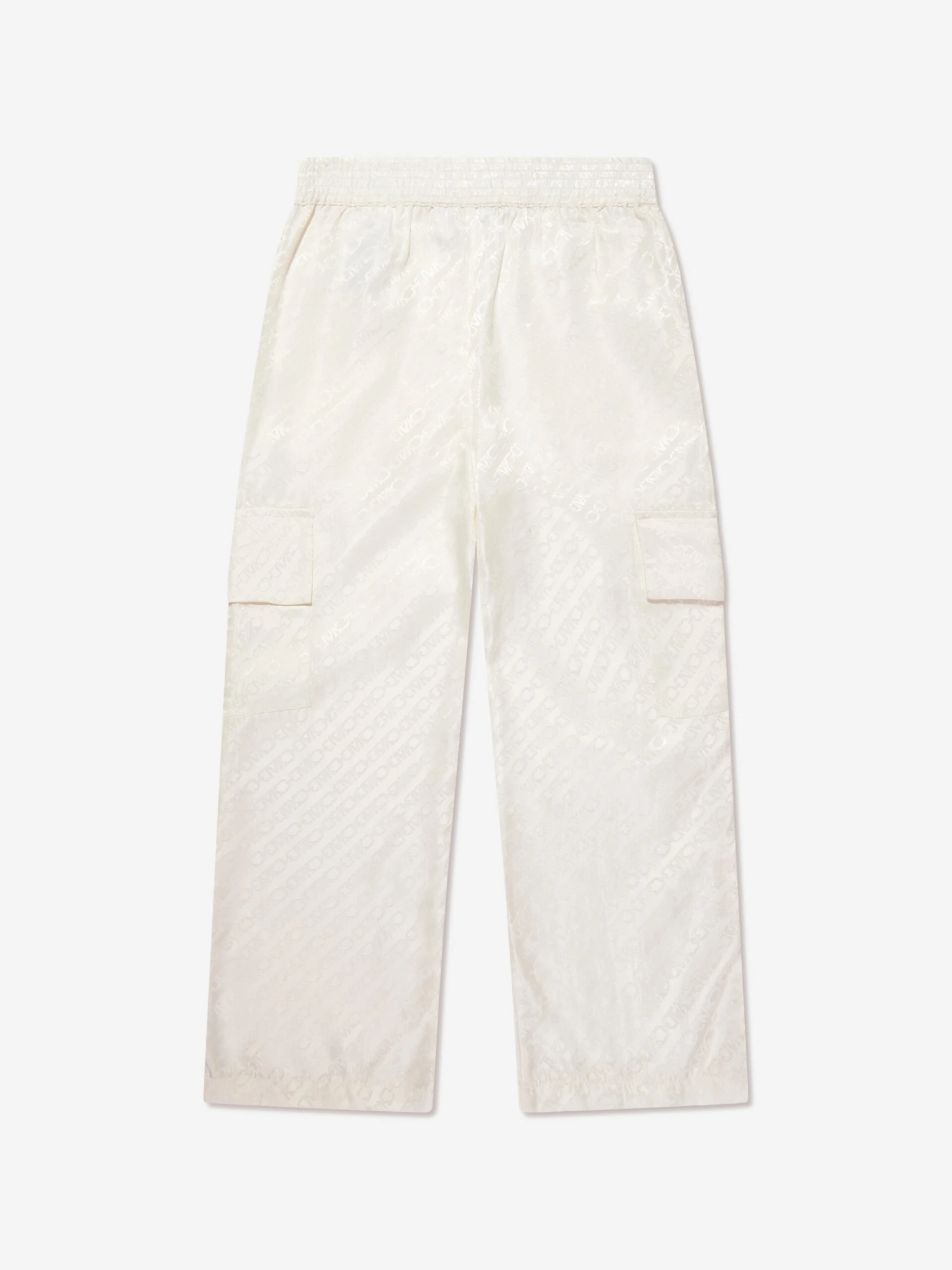 Michael Kors Girls Jacquard Satin Trousers In Ivory 2 Michael Kors Girls Jacquard Satin Trousers In Ivory - Image 2