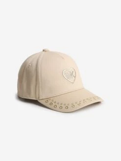 Michael Kors Girls Embroidered Logo Cap In Beige