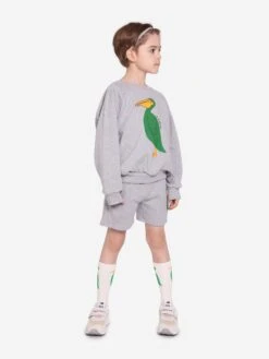 Mini Rodini Kids Pelican Sweatshirt In Grey -Childrens Clothing Store MINA3057 2
