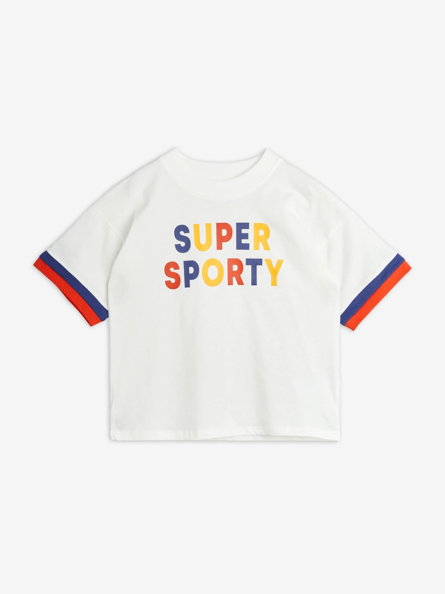 Mini Rodini Kids Super Sporty T-Shirt In Ivory 1 Mini Rodini Kids Super Sporty T-Shirt In Ivory