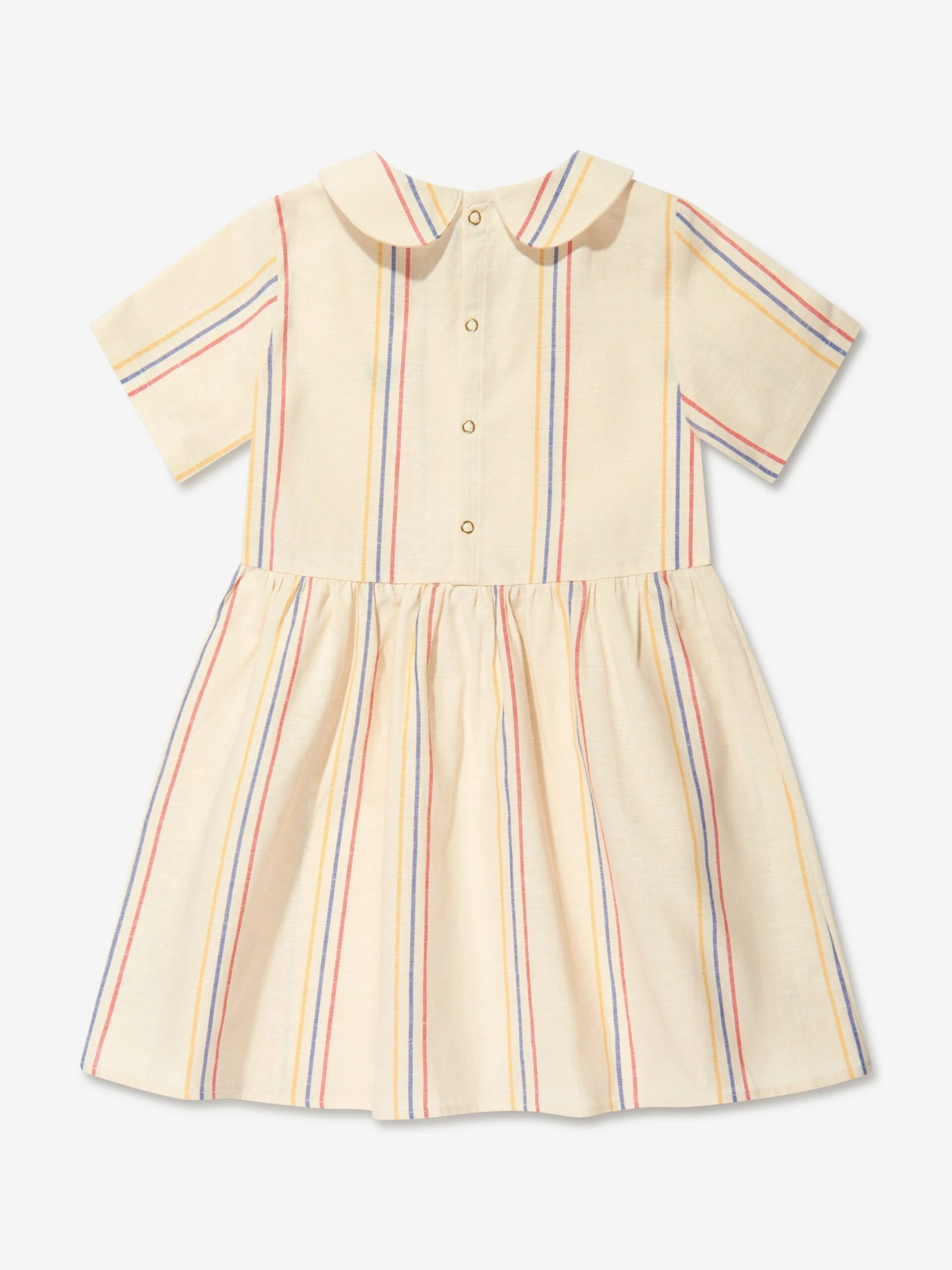 Mini Rodini Girls Striped Woven Dress In Ivory 2 Mini Rodini Girls Striped Woven Dress In Ivory - Image 2