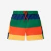 Mini Rodini Boys Striped Swim Shorts In Multicolour