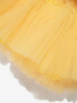 Monnalisa Girls Tulle Dress In Yellow -Childrens Clothing Store MLSA3030 0014 4