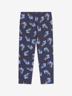 Monnalisa Girls Floral Leggings In Blue 13 Monnalisa Girls Floral Leggings In Blue -Childrens Clothing Store MLSA3063 0056 2