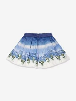 Monnalisa Girls Floral Faded Skirt In Blue 7 Monnalisa Girls Floral Faded Skirt In Blue -Childrens Clothing Store MLSA3065 0056 2