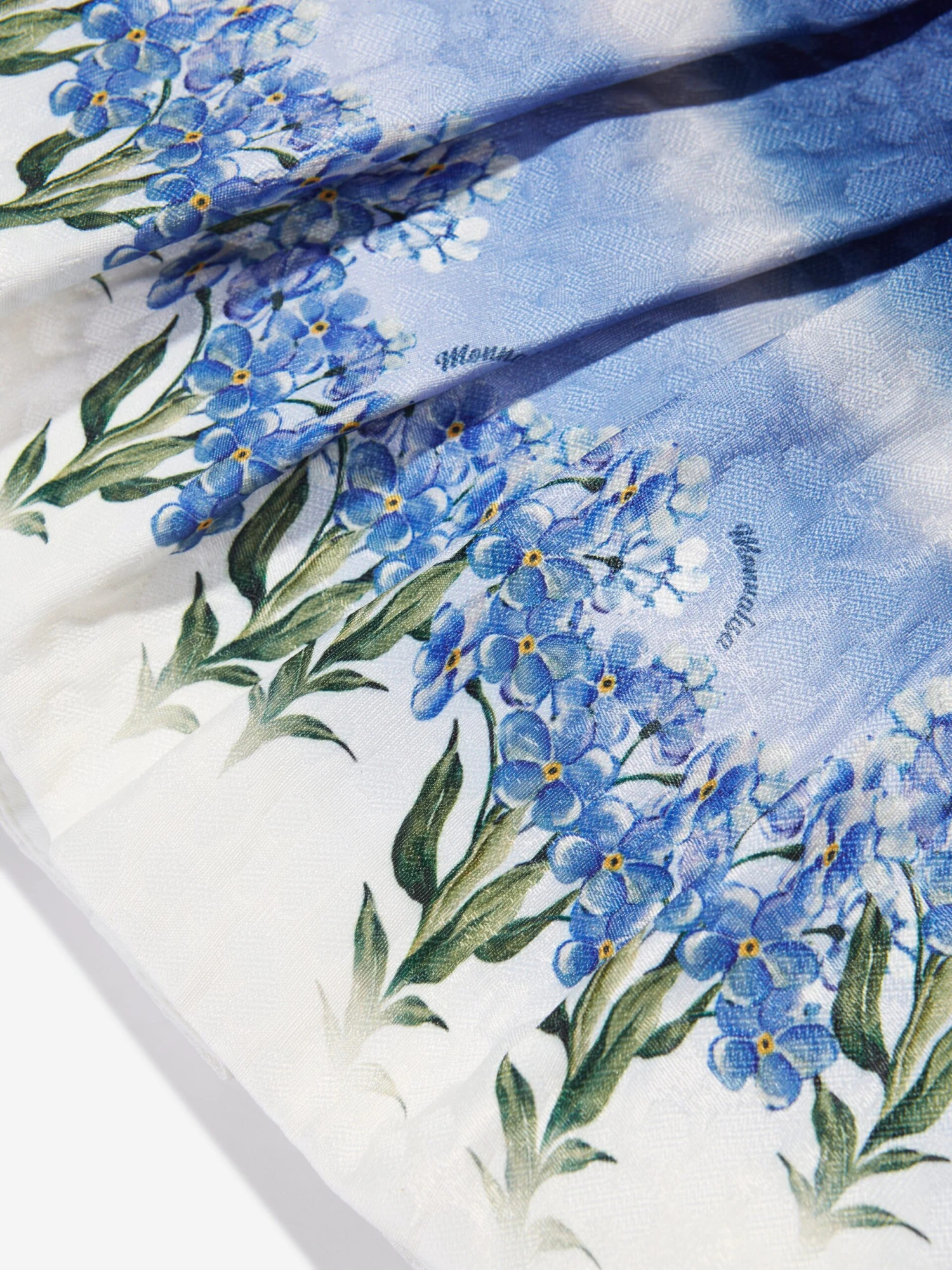 Monnalisa Girls Floral Faded Skirt In Blue 4 Monnalisa Girls Floral Faded Skirt In Blue - Image 4