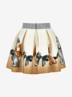 Monnalisa Girls Neoprene Lady And The Tramp Skirt In Ivory 15 Monnalisa Girls Neoprene Lady And The Tramp Skirt In Ivory -Childrens Clothing Store MLSA4003 IVORY 2