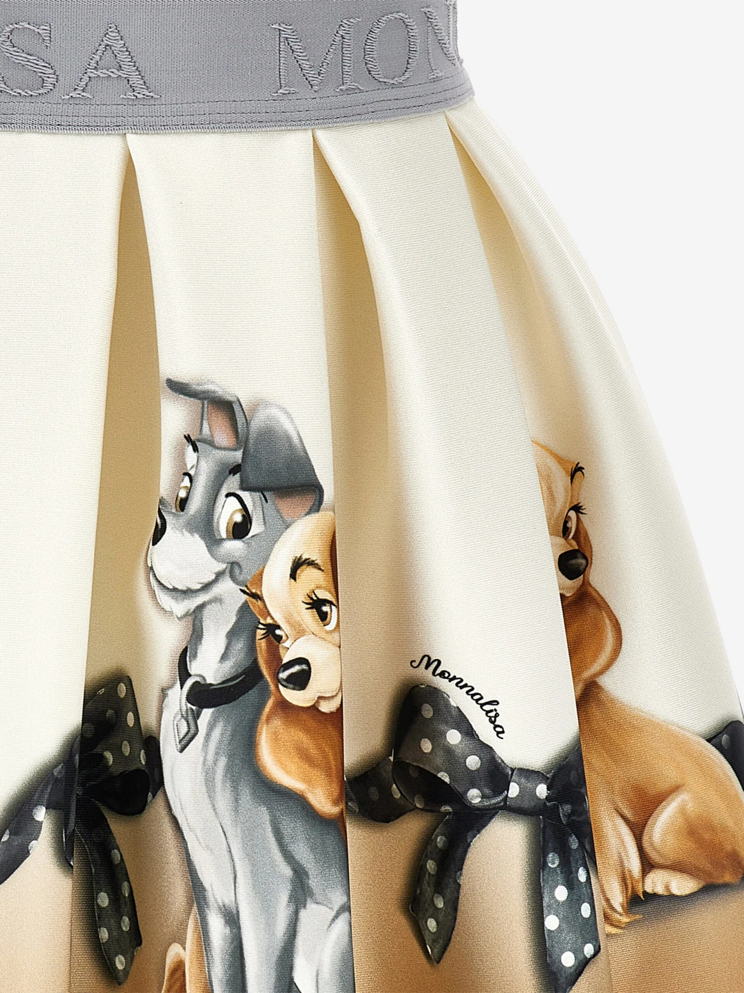 Monnalisa Girls Neoprene Lady And The Tramp Skirt In Ivory 8 Monnalisa Girls Neoprene Lady And The Tramp Skirt In Ivory - Image 8