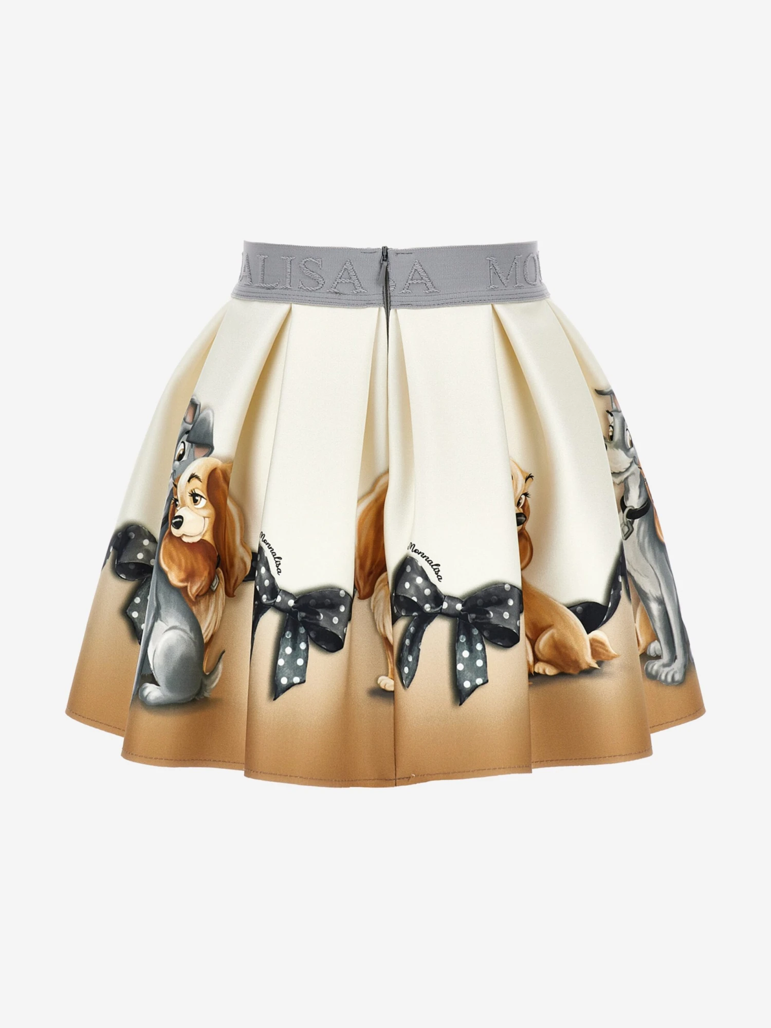 Monnalisa Girls Neoprene Lady And The Tramp Skirt In Ivory 2 Monnalisa Girls Neoprene Lady And The Tramp Skirt In Ivory - Image 2