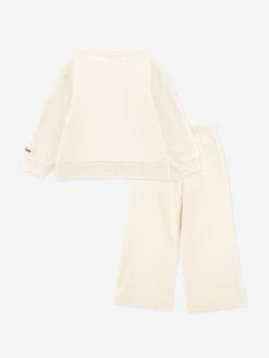 Monnalisa Girls Bouquet Tracksuit In Ivory -Childrens Clothing Store MLSA4018 IVORY 2