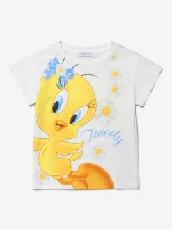 Monnalisa Girls Cotton Jersey Tweety Maxi T-Shirt