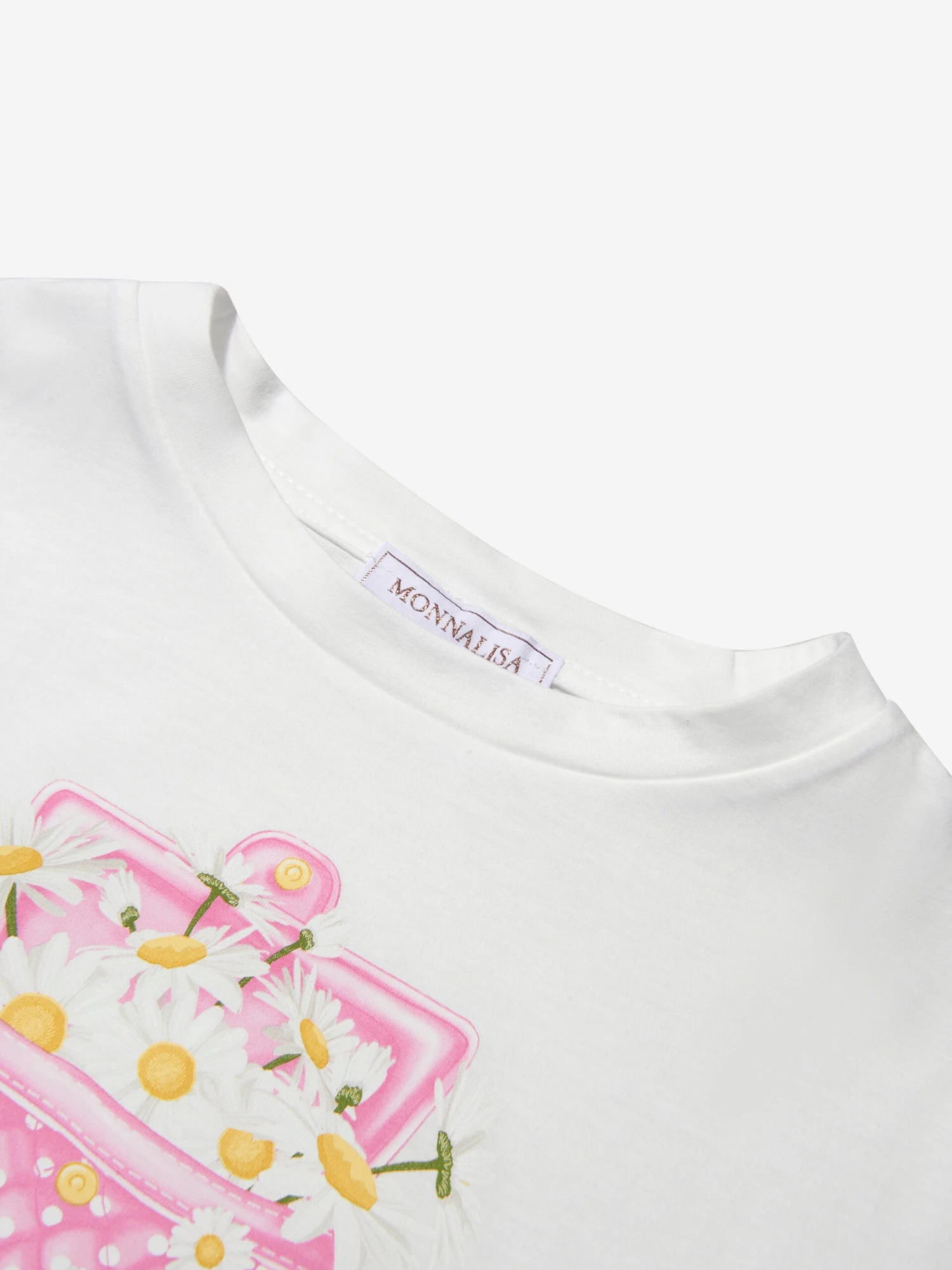 Monnalisa Girls Cotton Jersey Daisy Purse T-Shirt 3 Monnalisa Girls Cotton Jersey Daisy Purse T-Shirt - Image 3