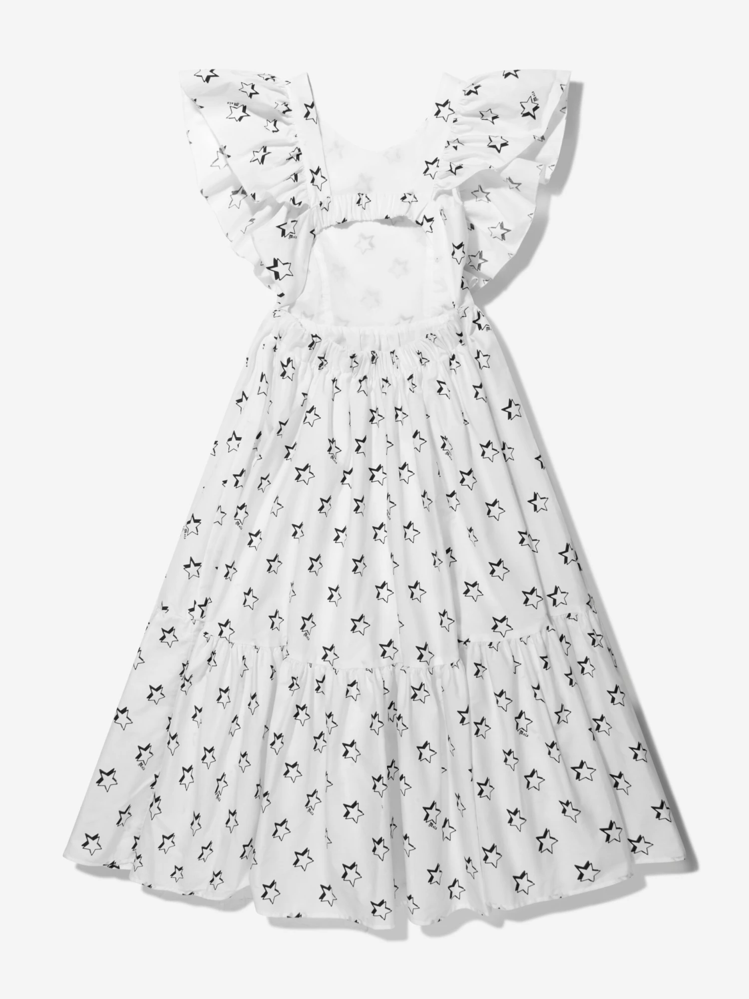 Monnalisa Girls Cotton Star Print Dress 2 Monnalisa Girls Cotton Star Print Dress - Image 2