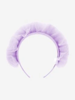 Monnalisa Girls Ruched Tulle Headband In Purple 10 Monnalisa Girls Ruched Tulle Headband In Purple -Childrens Clothing Store MLSS4011 GLICINE 1