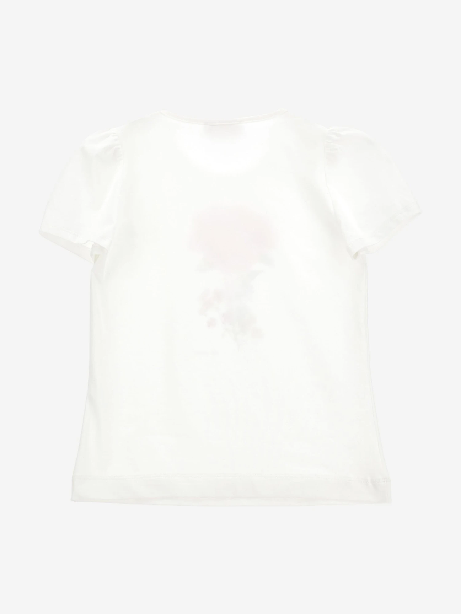 Monnalisa Girls Flower T-Shirt In Ivory 2 Monnalisa Girls Flower T-Shirt In Ivory - Image 2