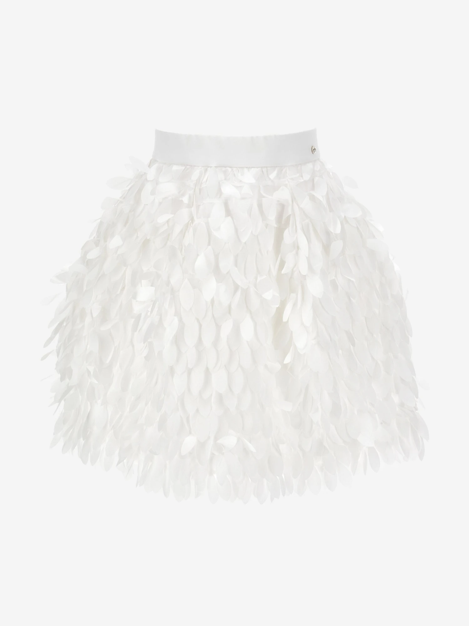 Monnalisa Girls Satin Leaf Skirt In Ivory 4 Monnalisa Girls Satin Leaf Skirt In Ivory - Image 4