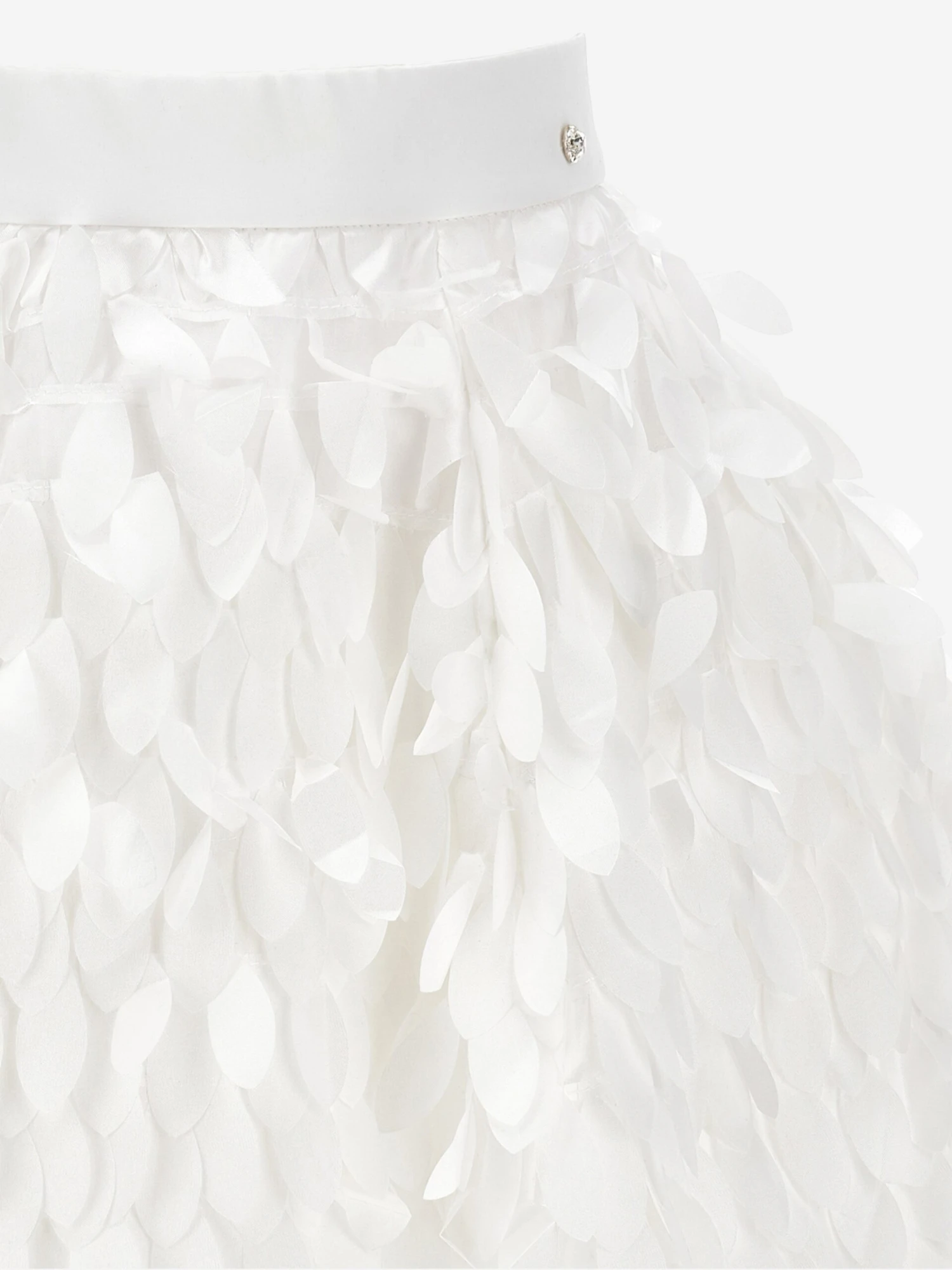 Monnalisa Girls Satin Leaf Skirt In Ivory 6 Monnalisa Girls Satin Leaf Skirt In Ivory - Image 6