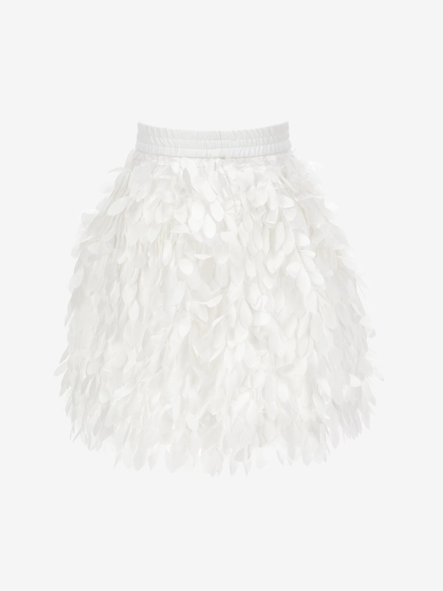 Monnalisa Girls Satin Leaf Skirt In Ivory 2 Monnalisa Girls Satin Leaf Skirt In Ivory - Image 2