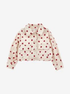 Monnalisa Girls Gabardine Jacket In Beige