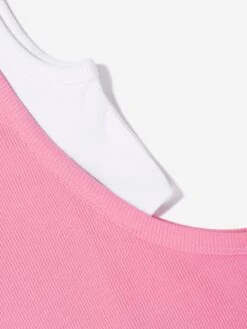 MM6 Maison Margiela Girls Sleeveless Jersey Dress In Pink -Childrens Clothing Store MM6S4032 PINK 3