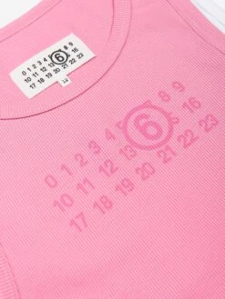 MM6 Maison Margiela Girls Sleeveless Jersey Dress In Pink -Childrens Clothing Store MM6S4032 PINK 4