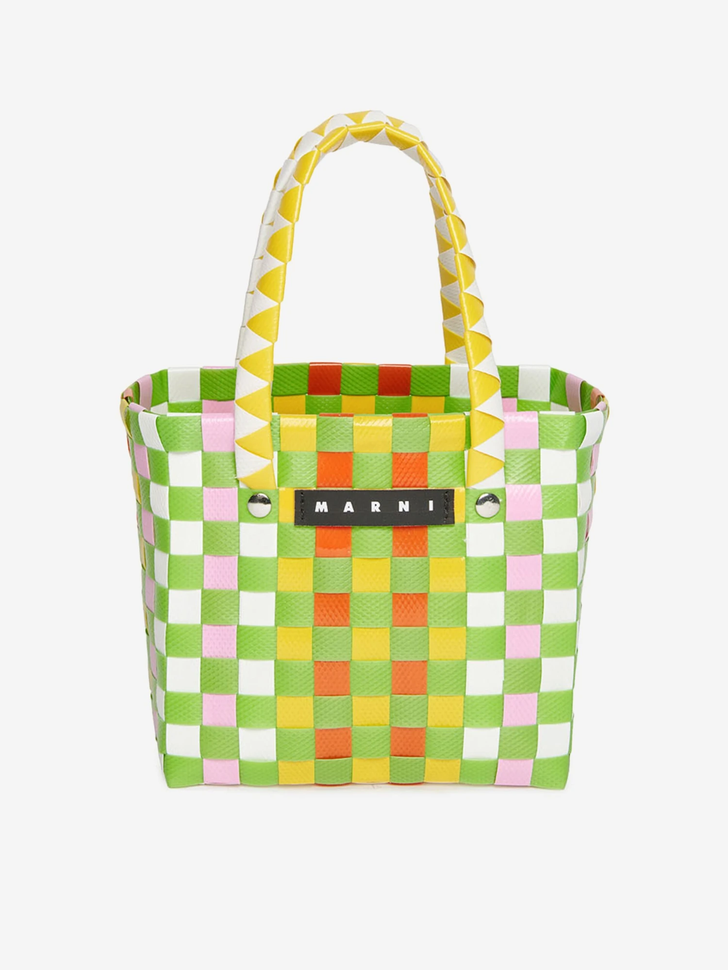 Girls Woven Micro Basket Bag In Green (14 Cm) 1 Girls Woven Micro Basket Bag In Green (14 Cm)