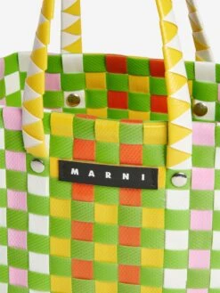 Girls Woven Micro Basket Bag In Green (14 Cm) 7 Girls Woven Micro Basket Bag In Green (14 Cm) -Childrens Clothing Store MNIS4003 GREEN 4