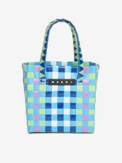 Girls Woven Micro Basket Bag In Blue (14cm)