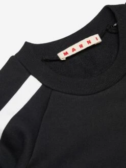 Kids Striped Logo Sweatshirt In Black 8 Kids Striped Logo Sweatshirt In Black -Childrens Clothing Store MNIS4056 BLACK 3