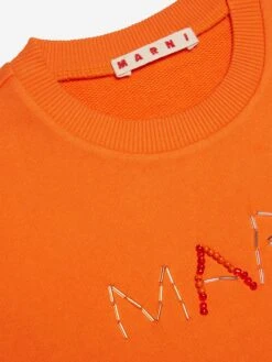 Girls Fleece Logo Dress In Orange -Childrens Clothing Store MNIS4095 ORANGE 3