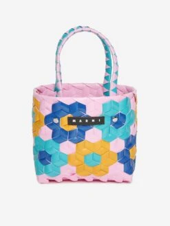 Girls Sunflower Woven Bag In Pink (17.5cm)