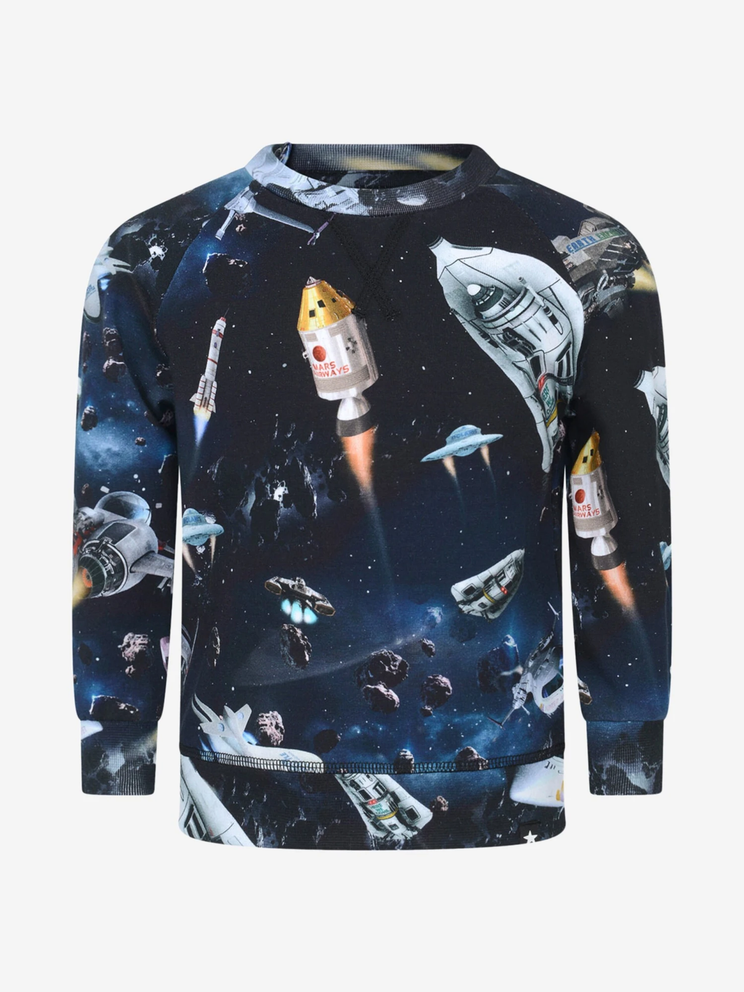 Molo Baby Boys Space Print Sweater 1 Molo Baby Boys Space Print Sweater