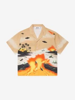 Molo Boys Alien Tourists Short Sleeve Shirt In Multicolour