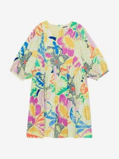 Molo Girls Floral Print Dress In Multicolour