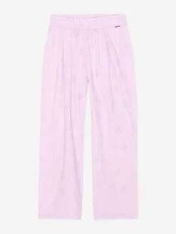 Molo Girls Floral Print Trousers In Pink
