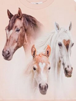 Molo Girls Horse Print Sweeatshirt In Pink -Childrens Clothing Store MOLS4126 THREE FRIENDS 3