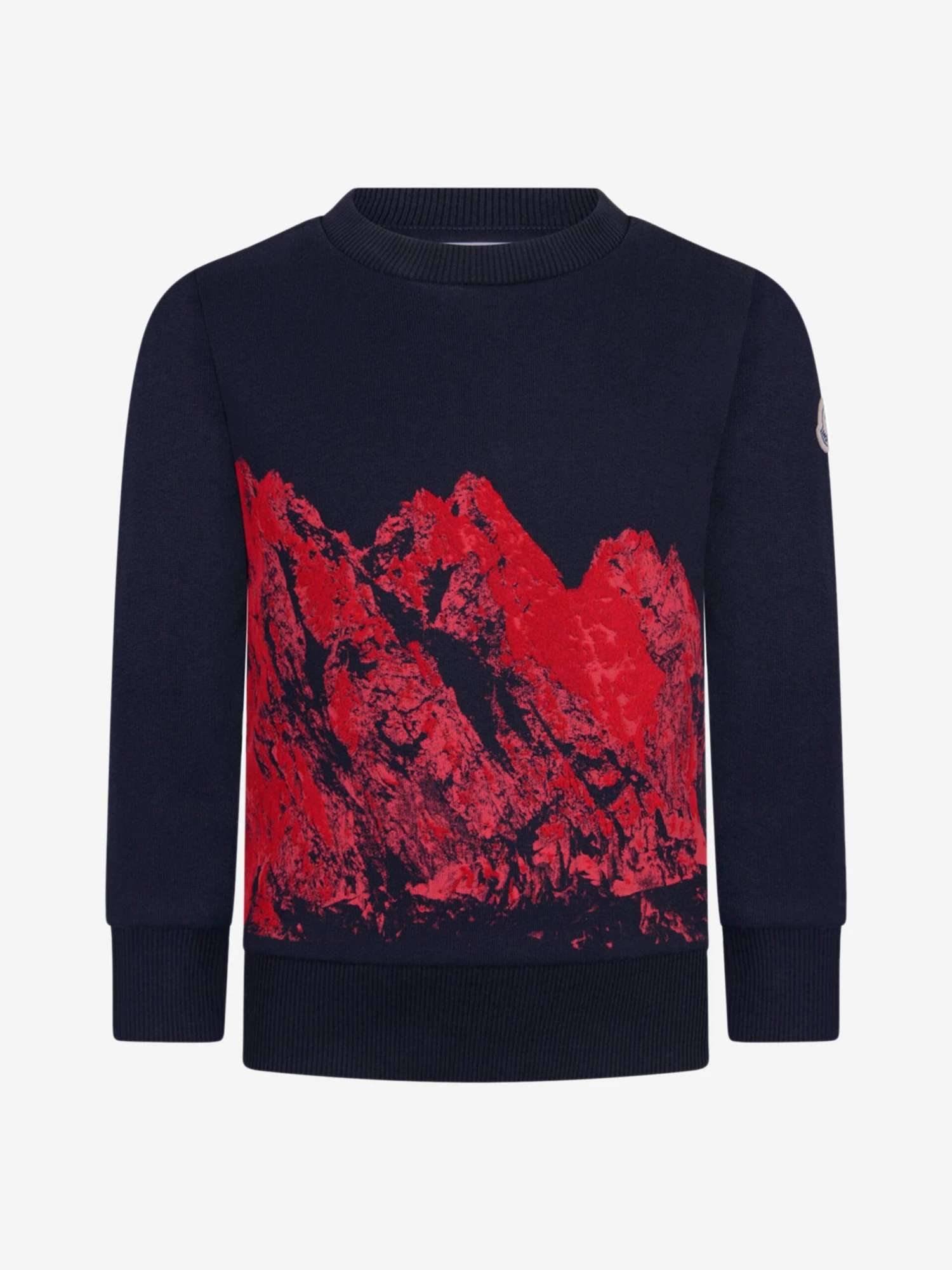 Moncler Boys Cotton Logo Sweater 1 Moncler Boys Cotton Logo Sweater