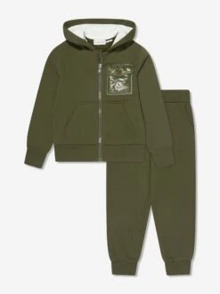 Boys Logo Pocket Tracksuit In Green