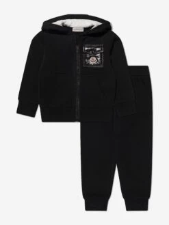 Boys Logo Pocket Tracksuit In Black