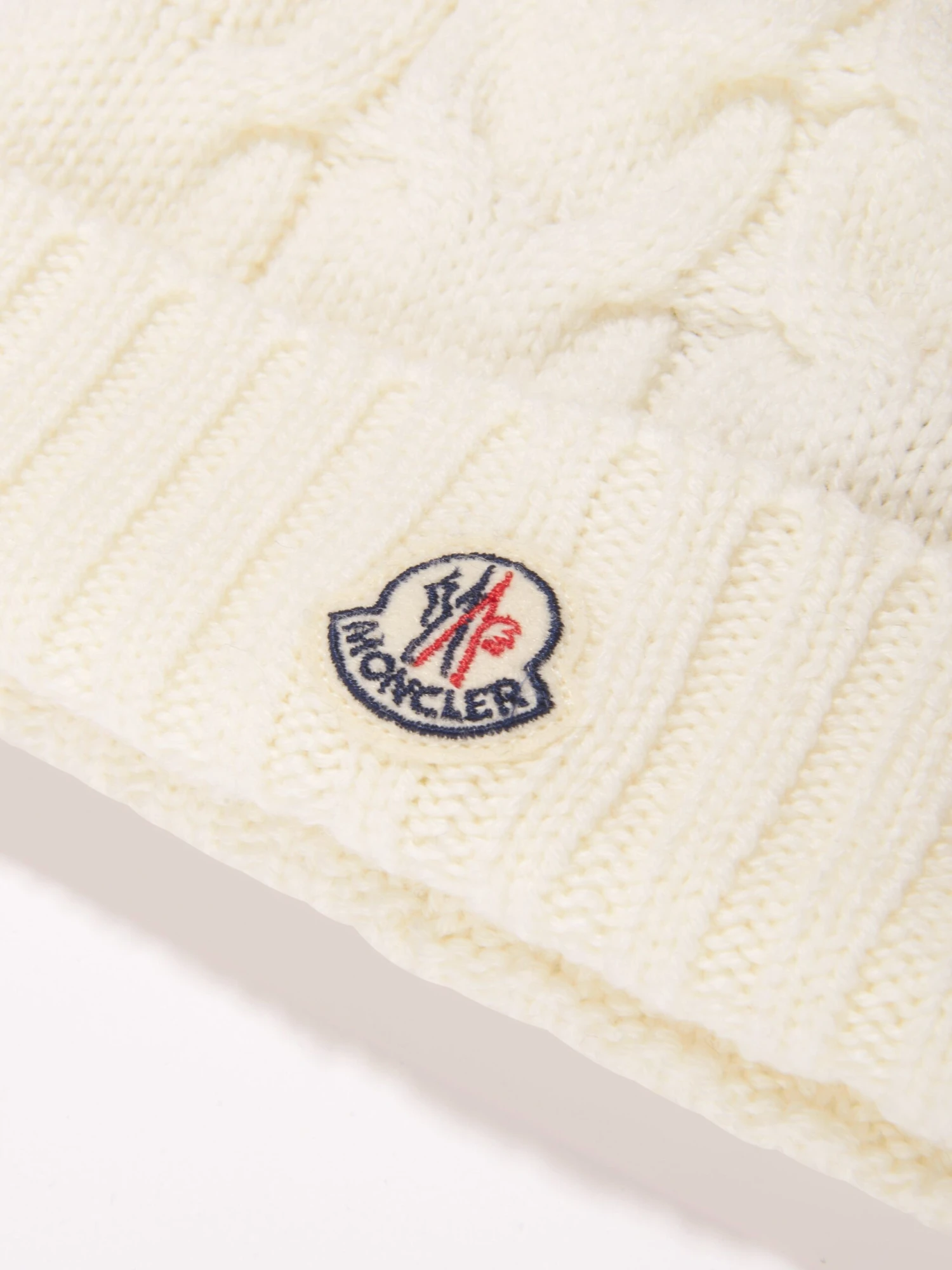 Boys Cable Knit Wool Beanie In White 3 Boys Cable Knit Wool Beanie In White - Image 3
