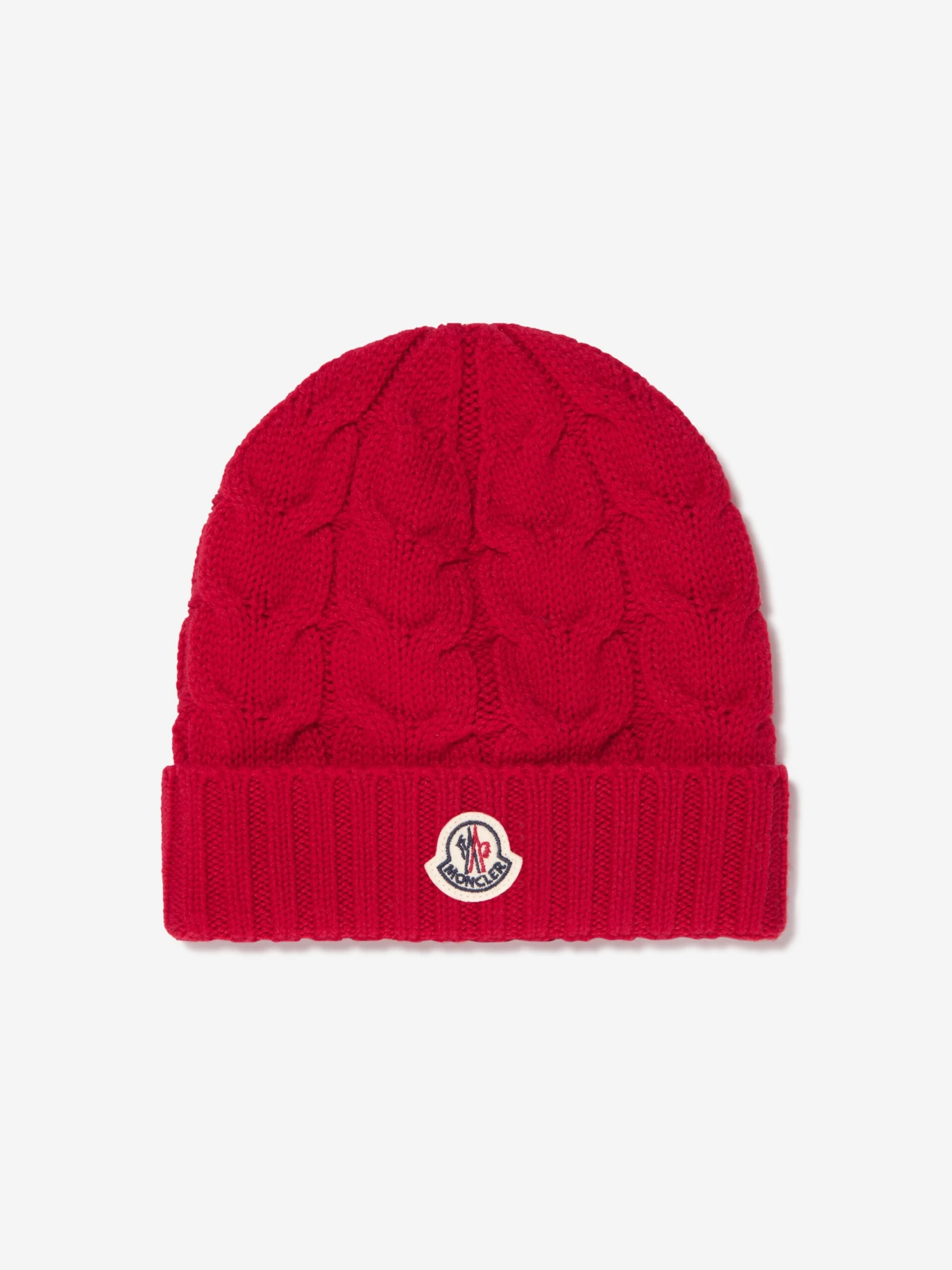 Boys Cable Knit Wool Beanie In Red 1 Boys Cable Knit Wool Beanie In Red