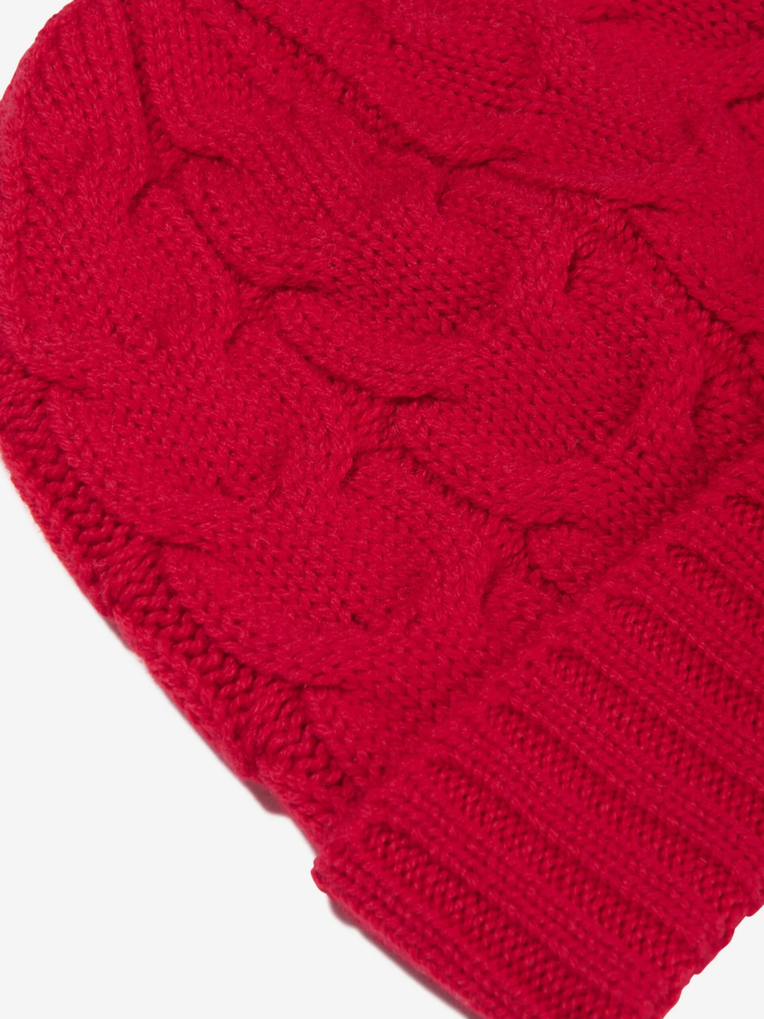 Boys Cable Knit Wool Beanie In Red 4 Boys Cable Knit Wool Beanie In Red - Image 4